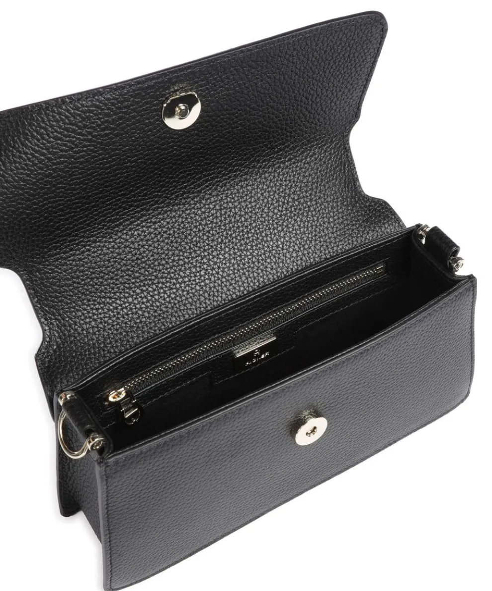 Delia S Umhängetasche genarbtes Rindsleder schwarz