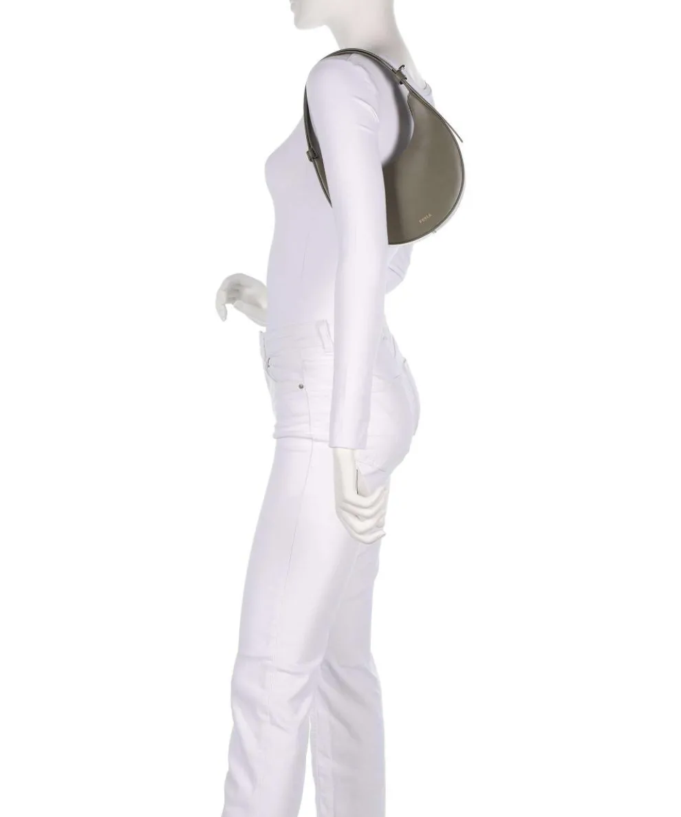 Delizia Mini Schultertasche fein genarbtes Leder khaki