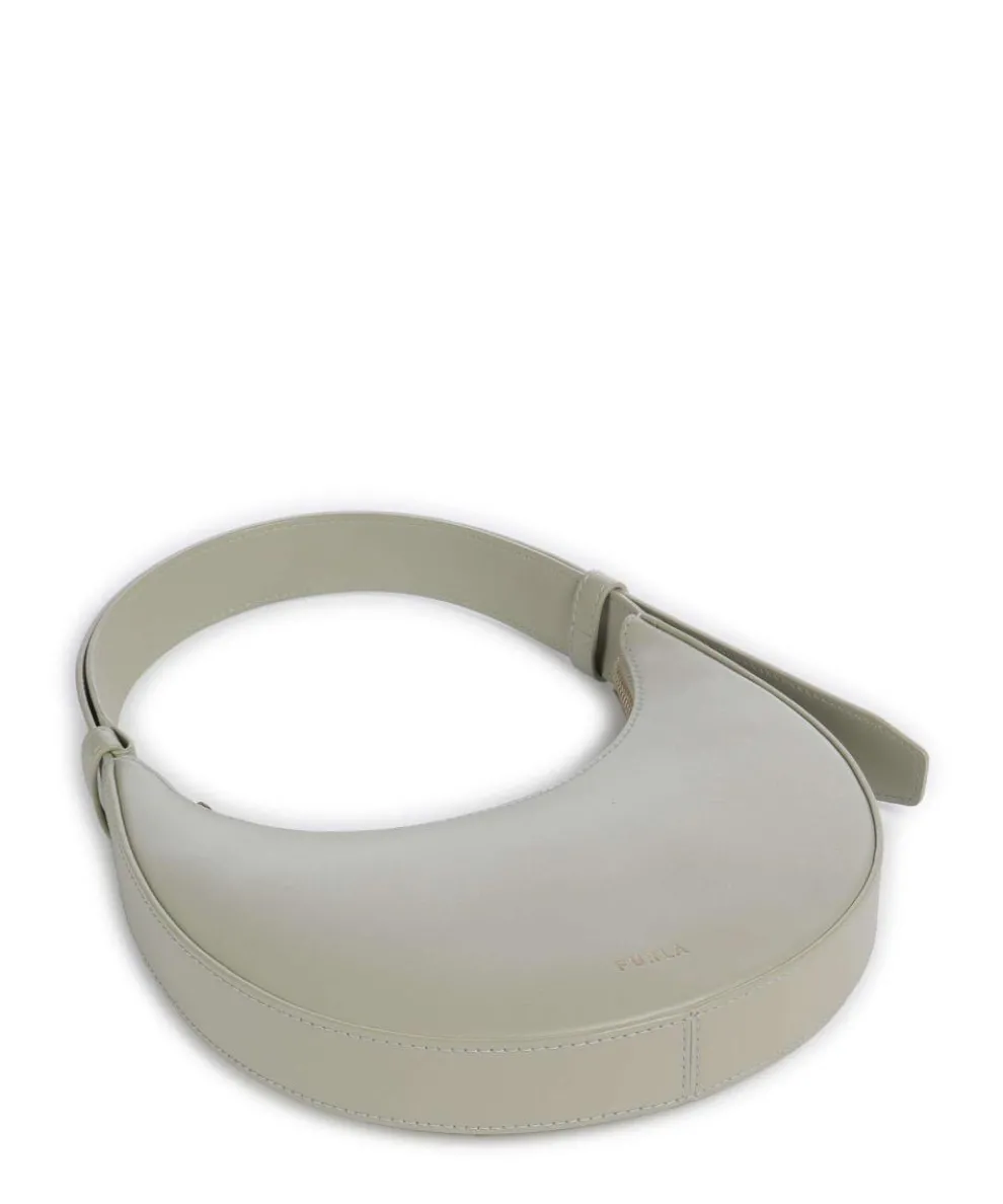 Delizia Mini Schultertasche fein genarbtes Leder graugrün