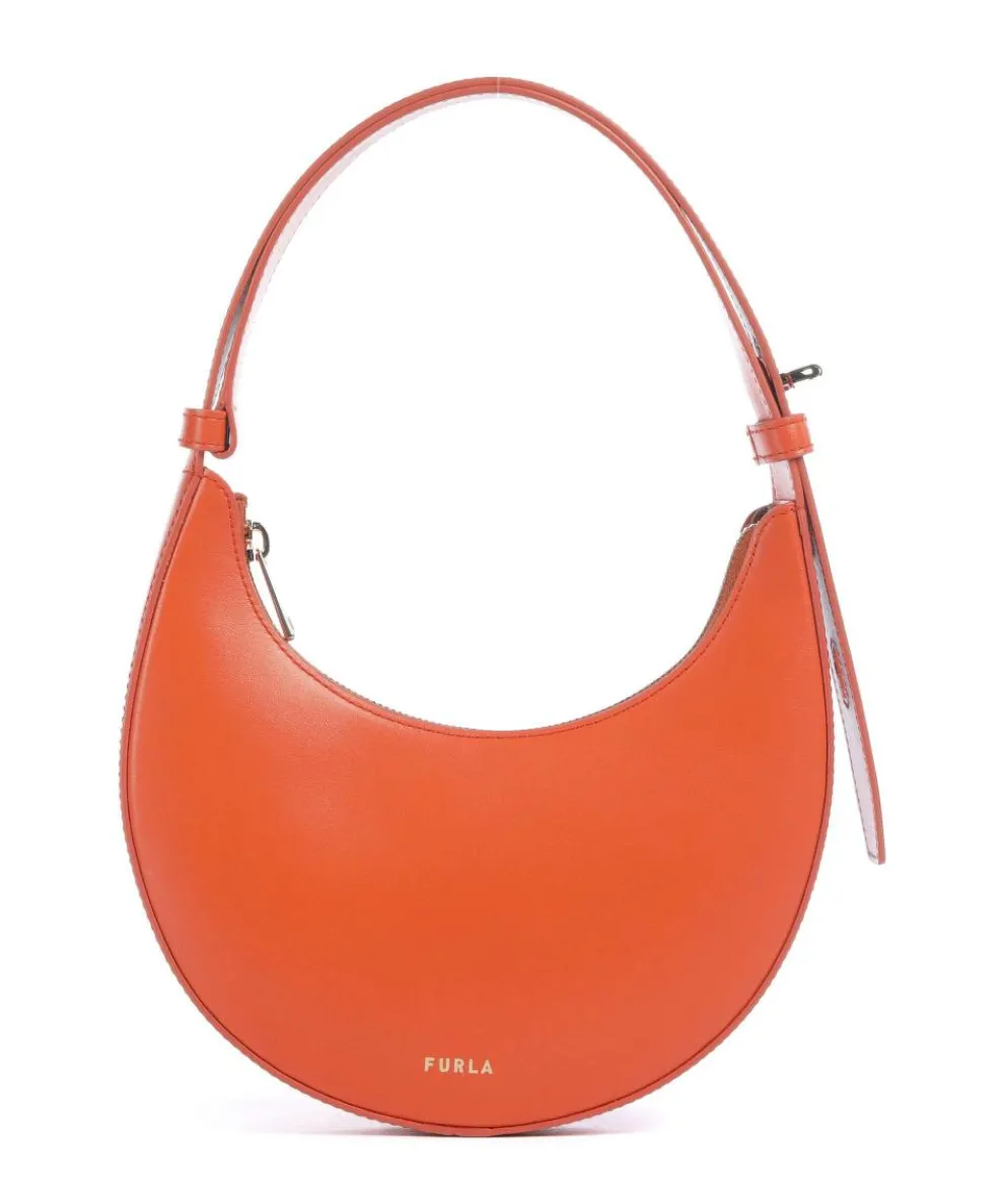 Delizia Mini Schultertasche fein genarbtes Leder orange
