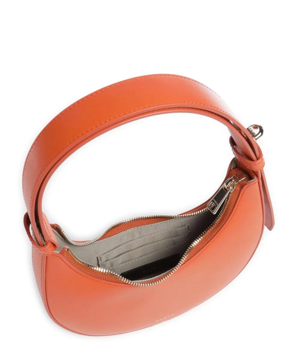 Delizia Mini Schultertasche fein genarbtes Leder orange