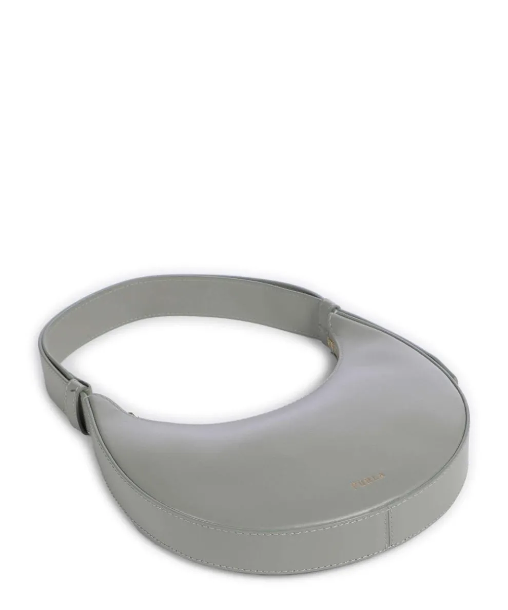 Delizia Mini Schultertasche fein genarbtes Leder grau