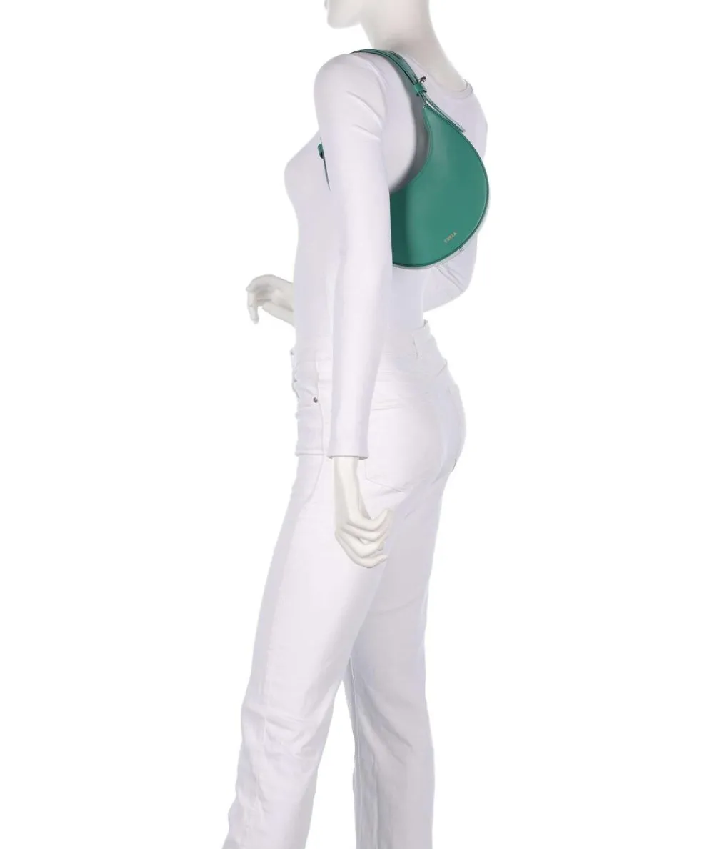 Delizia Mini Schultertasche fein genarbtes Leder petrol