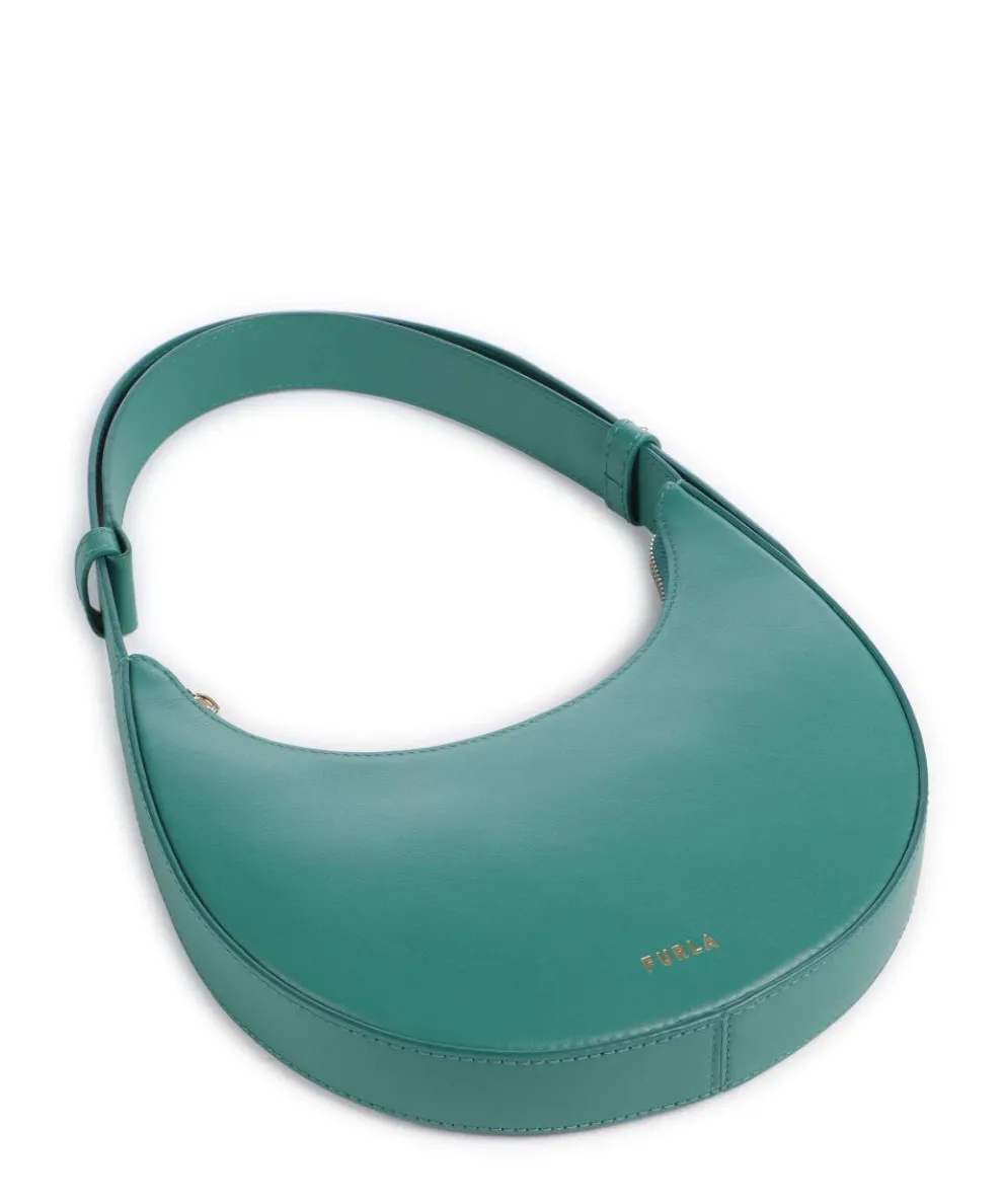 Delizia Mini Schultertasche fein genarbtes Leder petrol