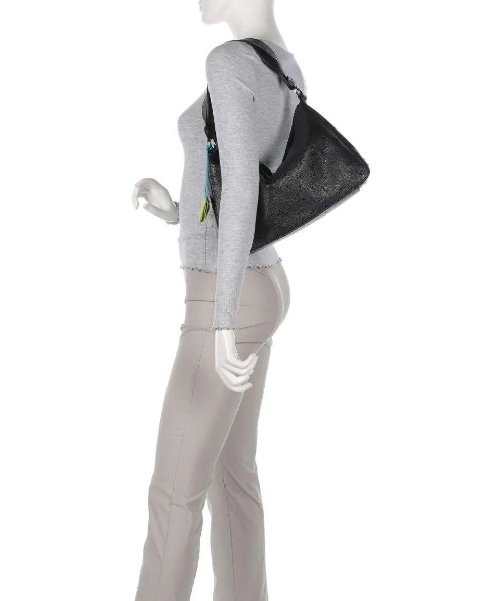 Delos Calliope Beuteltasche genarbtes Kalbsleder schwarz