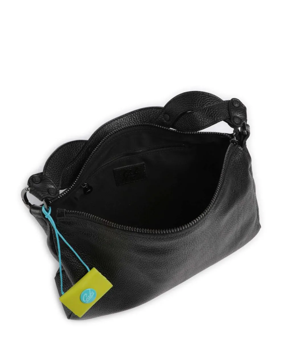 Delos Calliope Beuteltasche genarbtes Kalbsleder schwarz