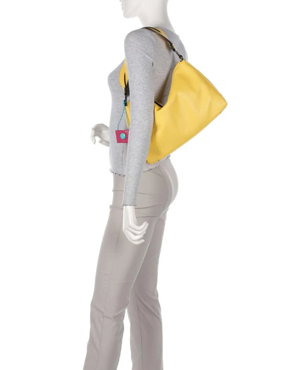 Delos Calliope Beuteltasche genarbtes Kalbsleder gelb