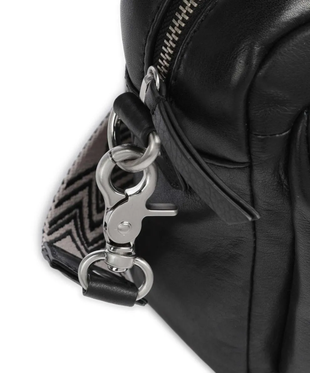 Design Destination Schultertasche fein genarbtes Kalbsleder schwarz