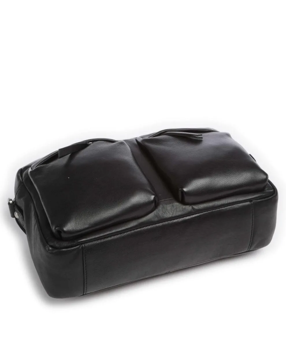 Design Destination Schultertasche fein genarbtes Kalbsleder schwarz