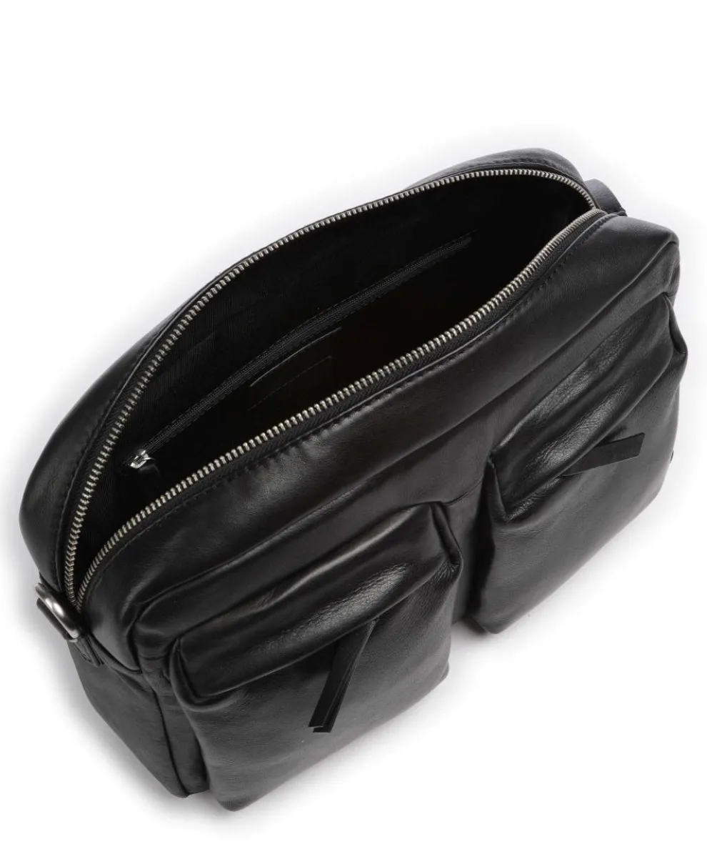 Design Destination Schultertasche fein genarbtes Kalbsleder schwarz