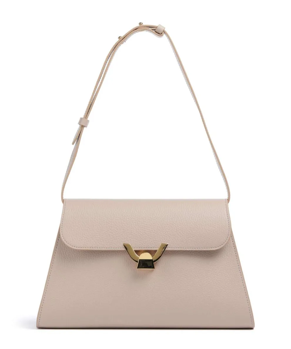 Dew Schultertasche genarbtes Leder altrosa