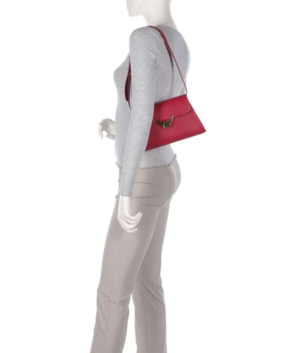 Dew Schultertasche genarbtes Rindsleder rot