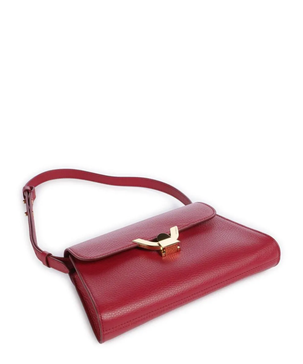 Dew Schultertasche genarbtes Rindsleder rot