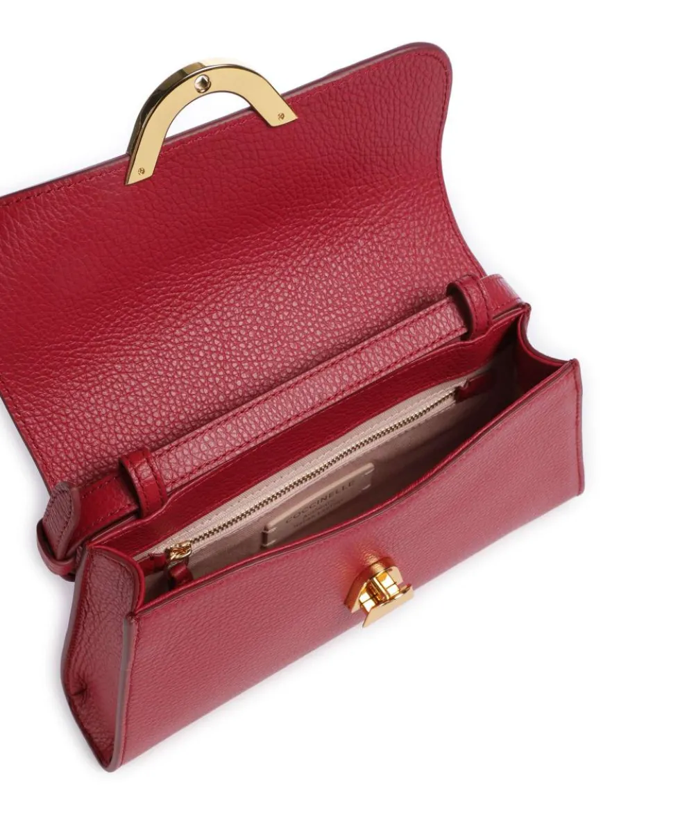 Dew Schultertasche genarbtes Rindsleder rot