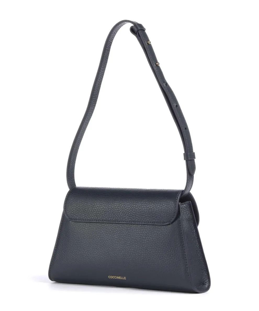 Dew Schultertasche genarbtes Rindsleder navy