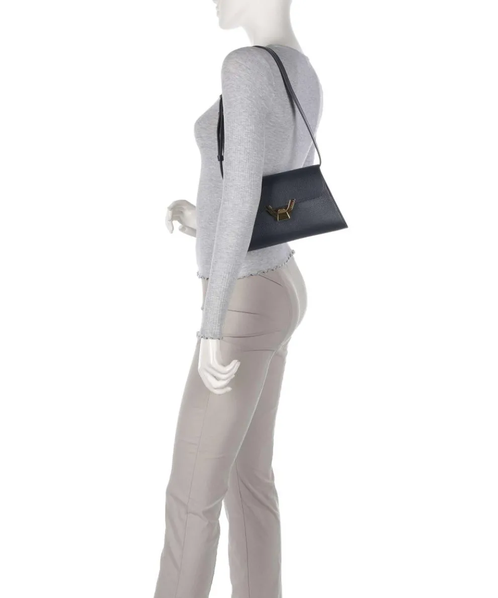 Dew Schultertasche genarbtes Rindsleder navy