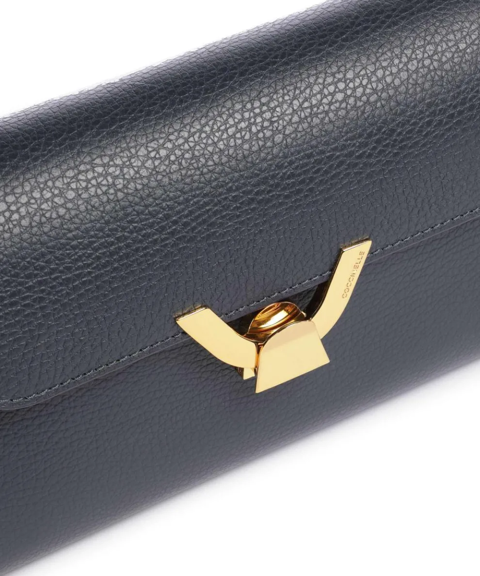 Dew Schultertasche genarbtes Rindsleder navy