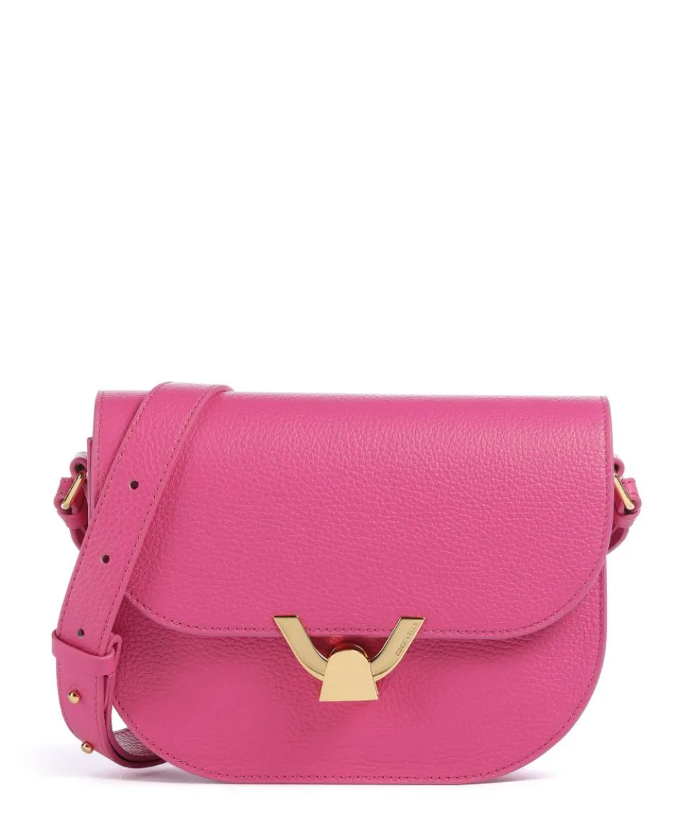 Dew Umhängetasche genarbtes Leder fuchsia