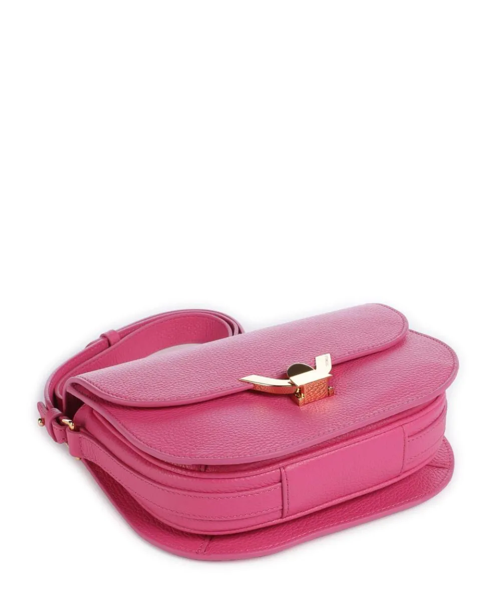 Dew Umhängetasche genarbtes Leder fuchsia