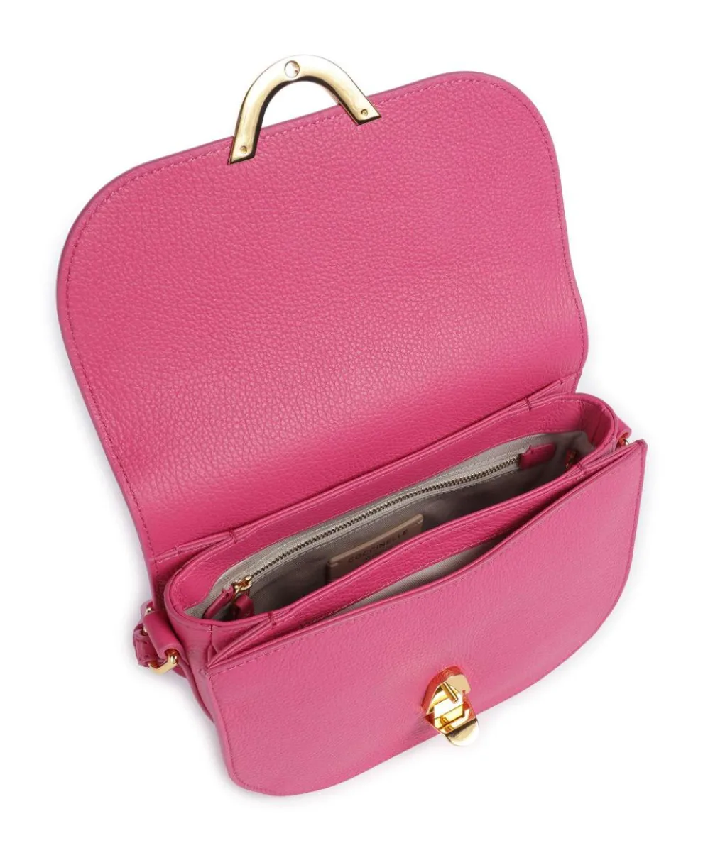 Dew Umhängetasche genarbtes Leder fuchsia