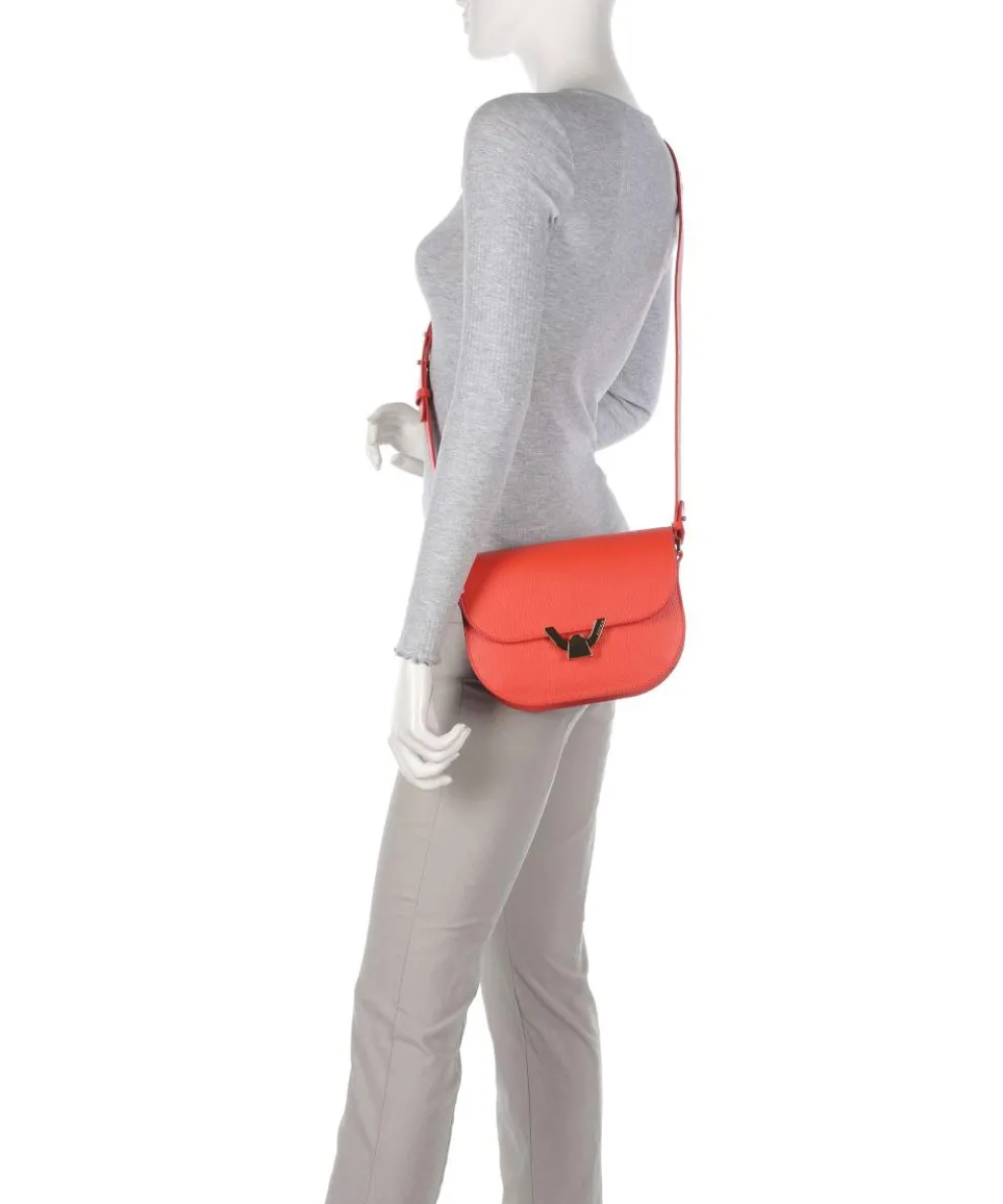 Dew Umhängetasche genarbtes Leder orange