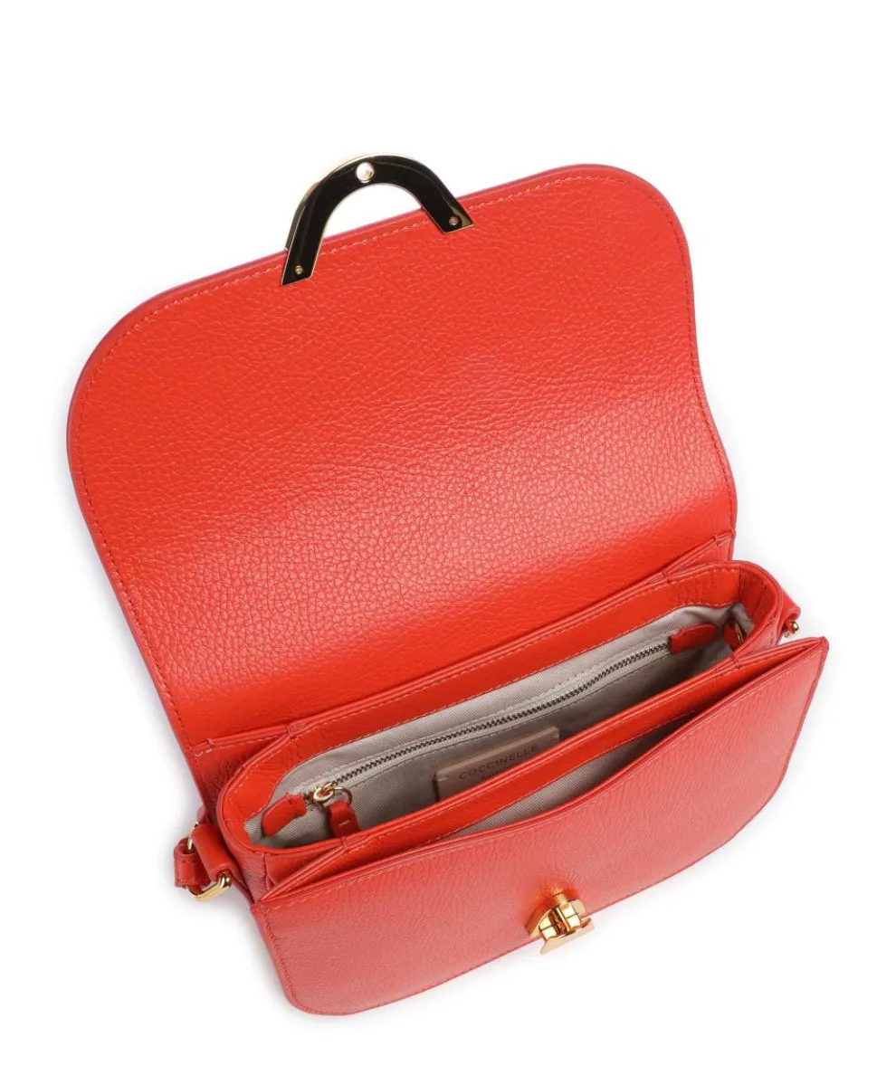 Dew Umhängetasche genarbtes Leder orange