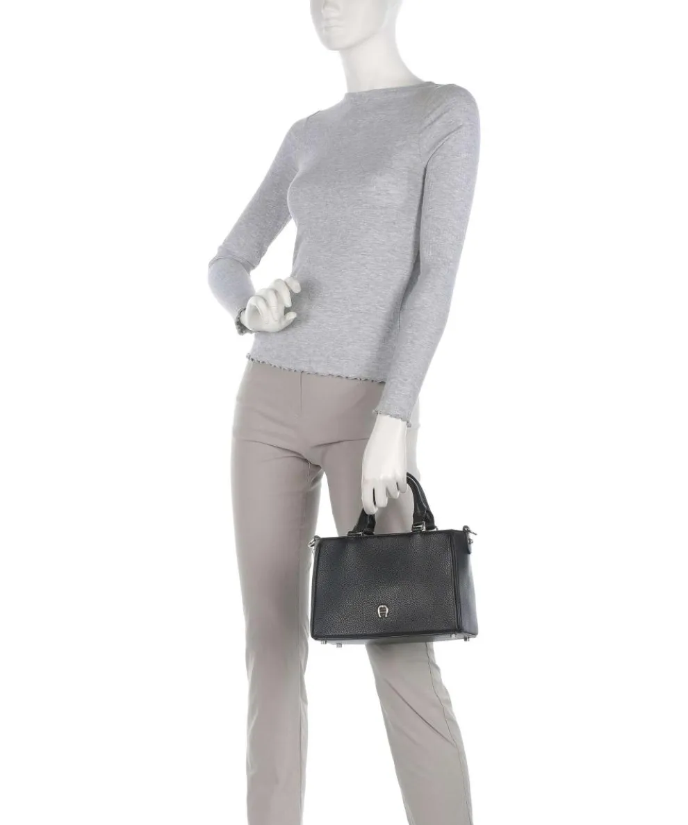 Diadora M Handtasche genarbtes Rindsleder schwarz