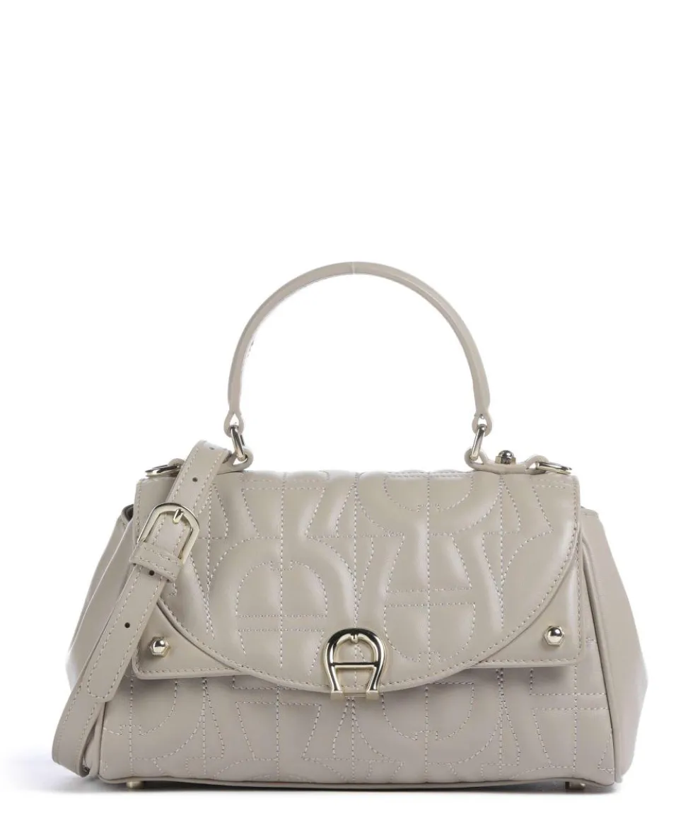 Diadora S Handtasche genarbtes Rindsleder grau