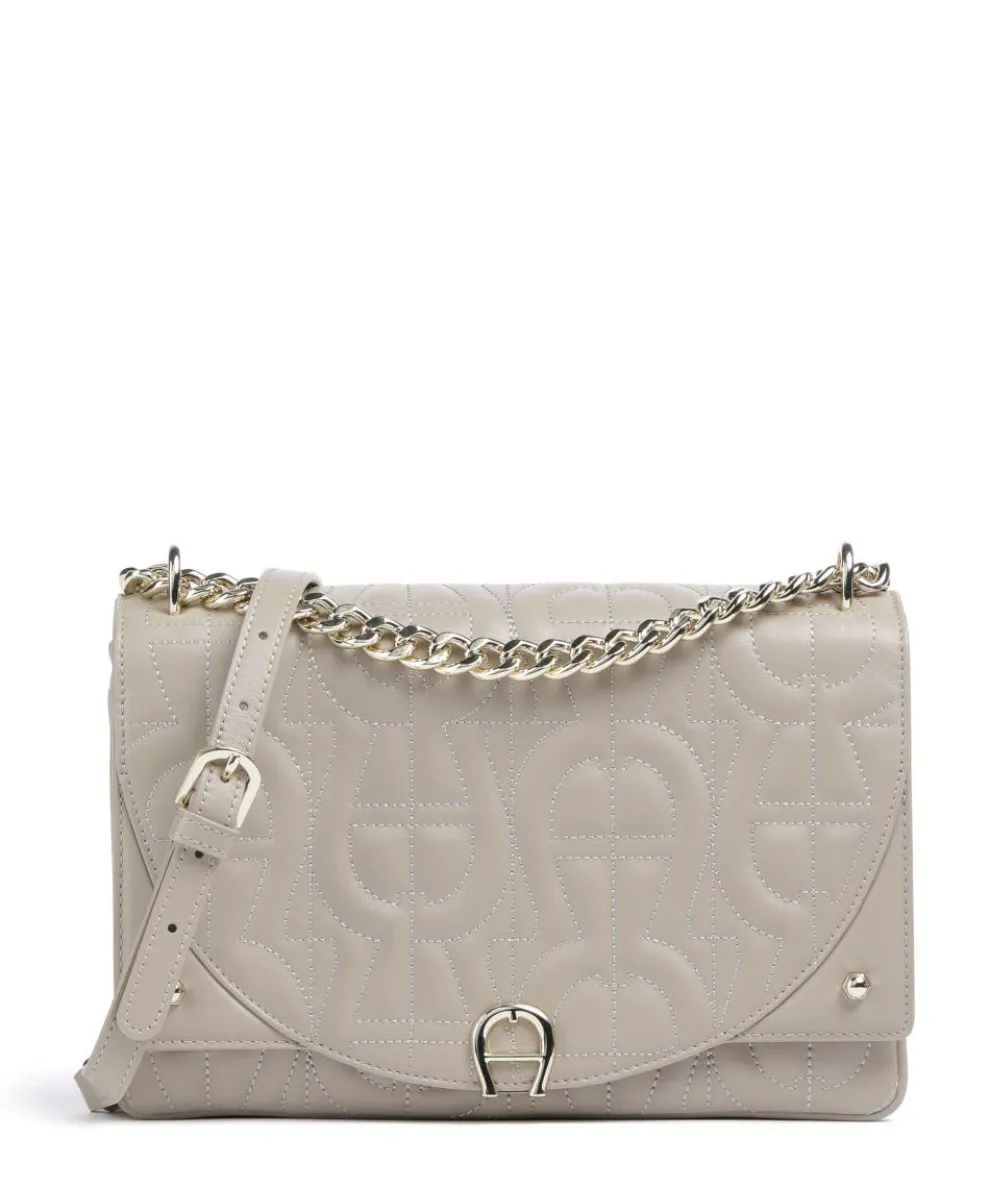 Diadora S Schultertasche fein genarbtes Rindsleder beige