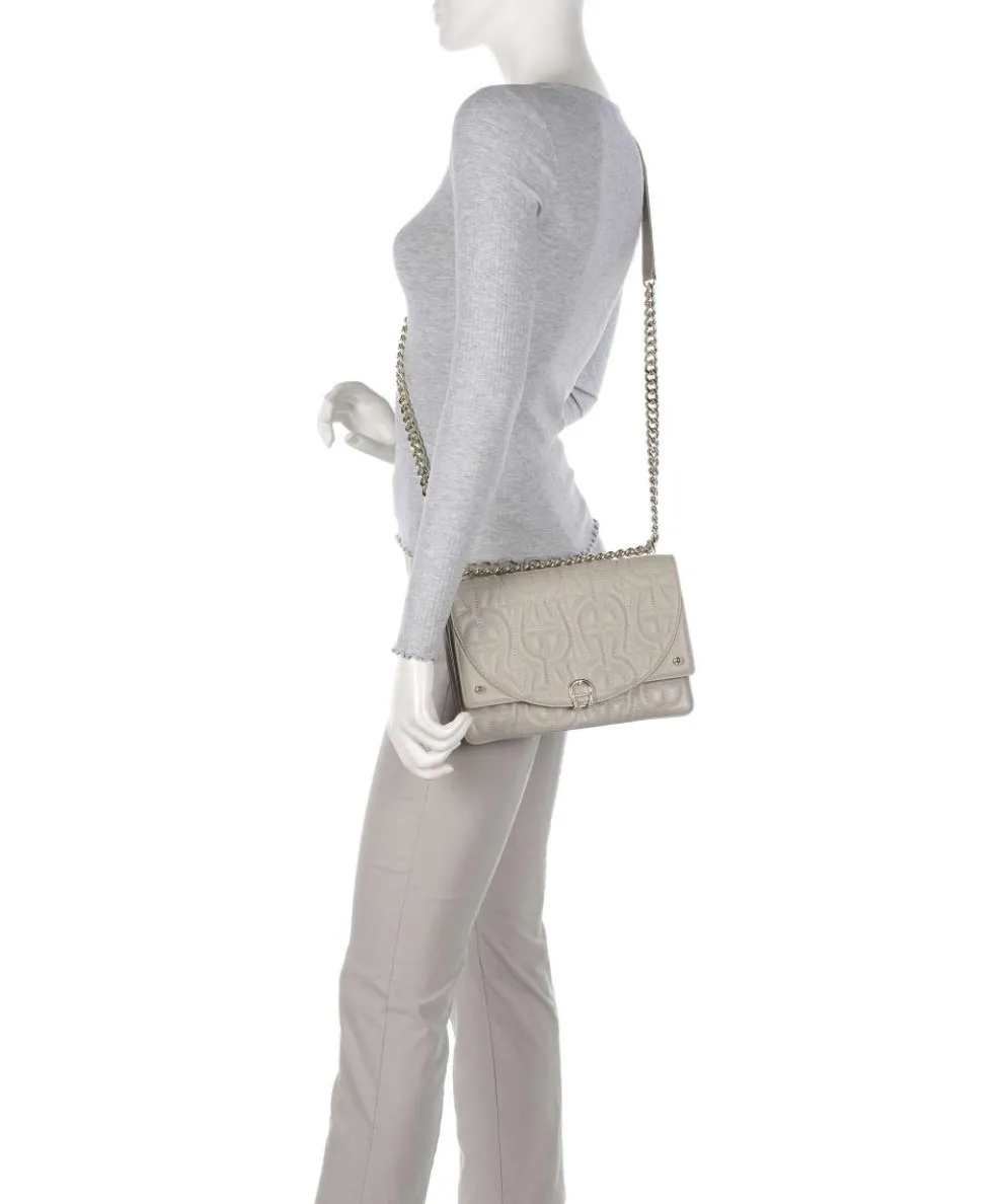 Diadora S Schultertasche fein genarbtes Rindsleder beige