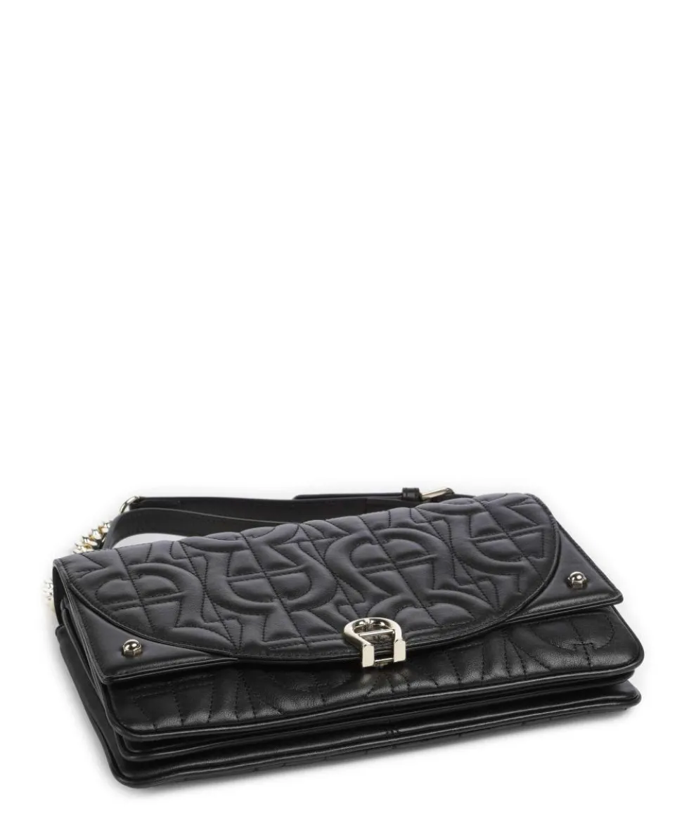 Diadora S Schultertasche fein genarbtes Rindsleder schwarz