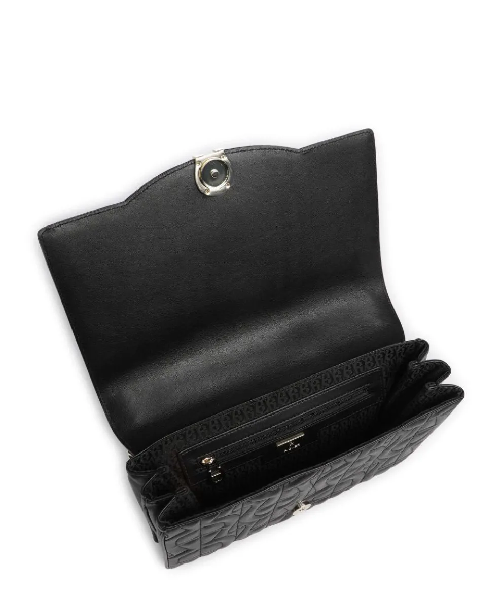 Diadora S Schultertasche fein genarbtes Rindsleder schwarz