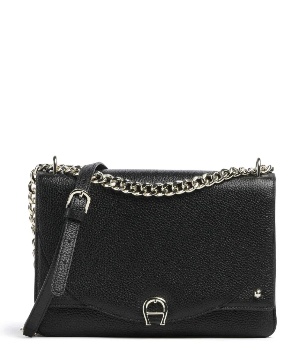 Diadora S Schultertasche genarbtes Rindsleder schwarz