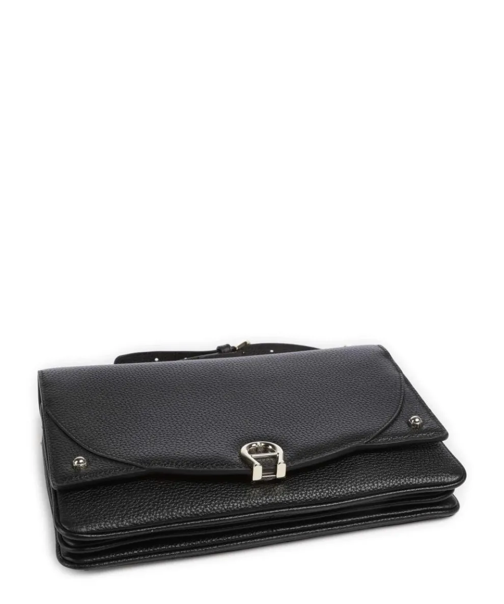 Diadora S Schultertasche genarbtes Rindsleder schwarz