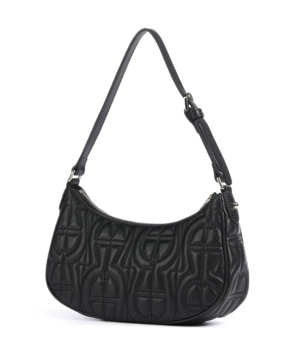 Diadora XS Schultertasche fein genarbtes Rindsleder schwarz