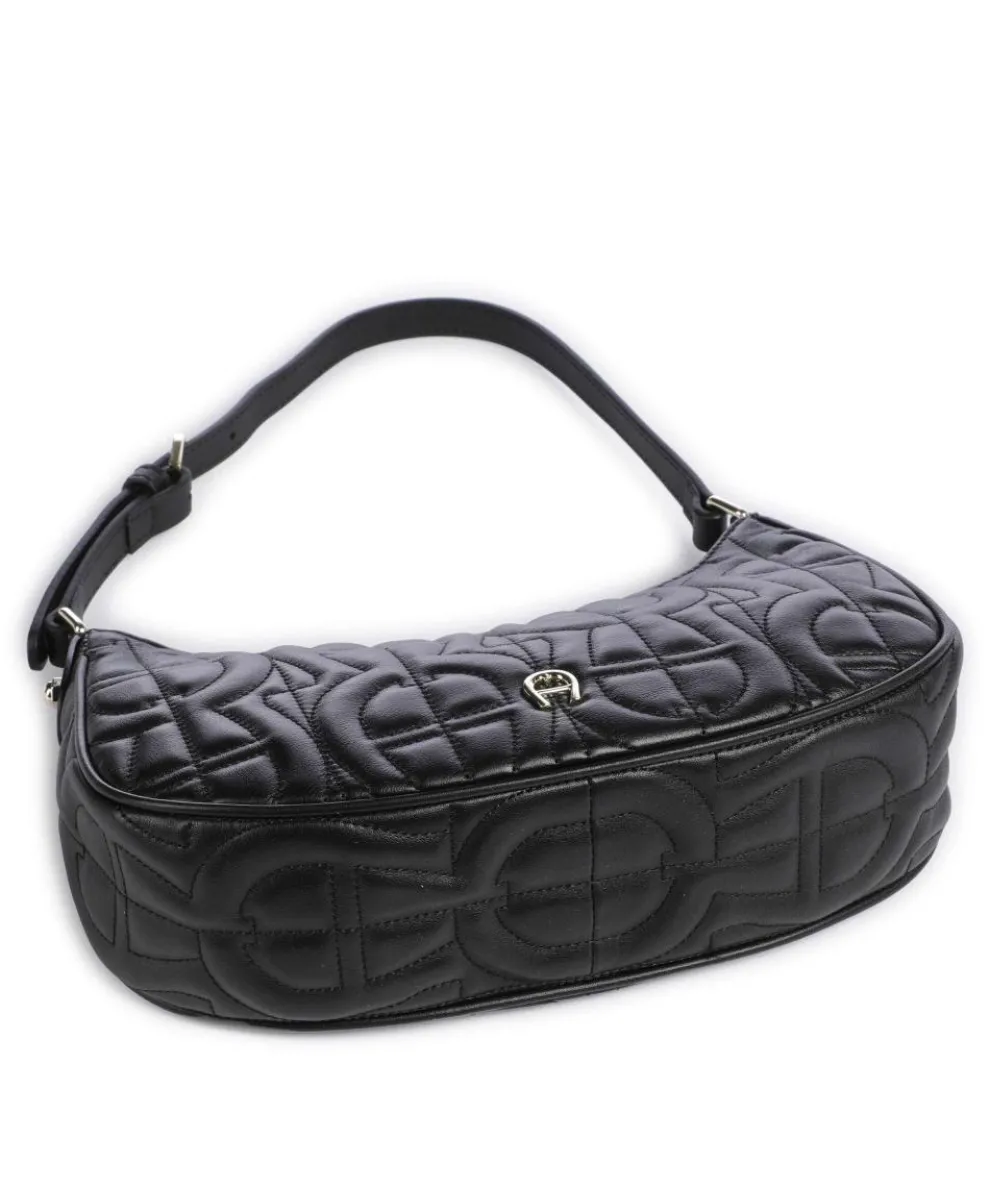 Diadora XS Schultertasche fein genarbtes Rindsleder schwarz