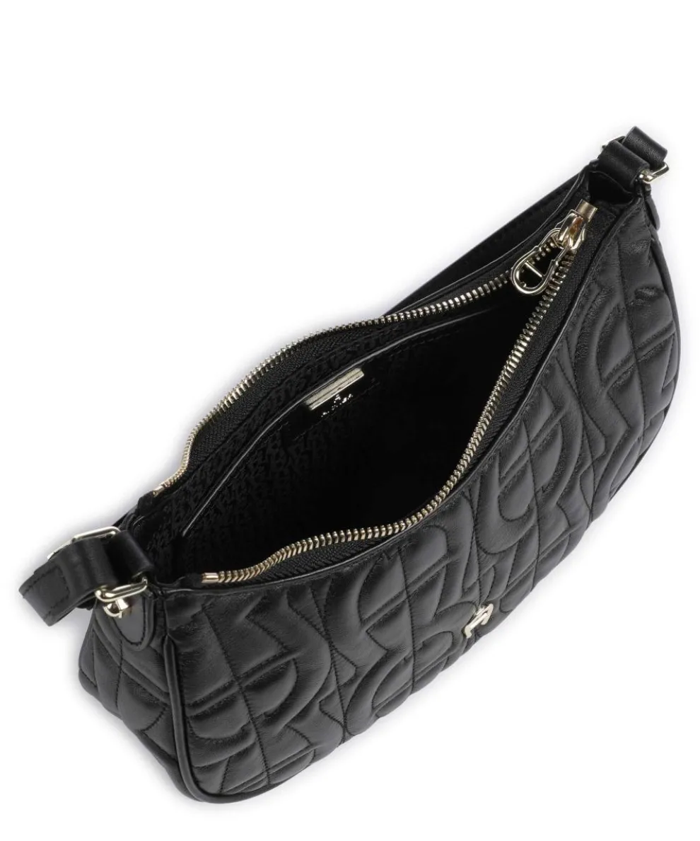 Diadora XS Schultertasche fein genarbtes Rindsleder schwarz