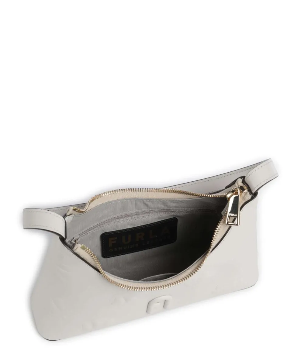 Diamante Mini Schultertasche fein genarbtes Leder elfenbein