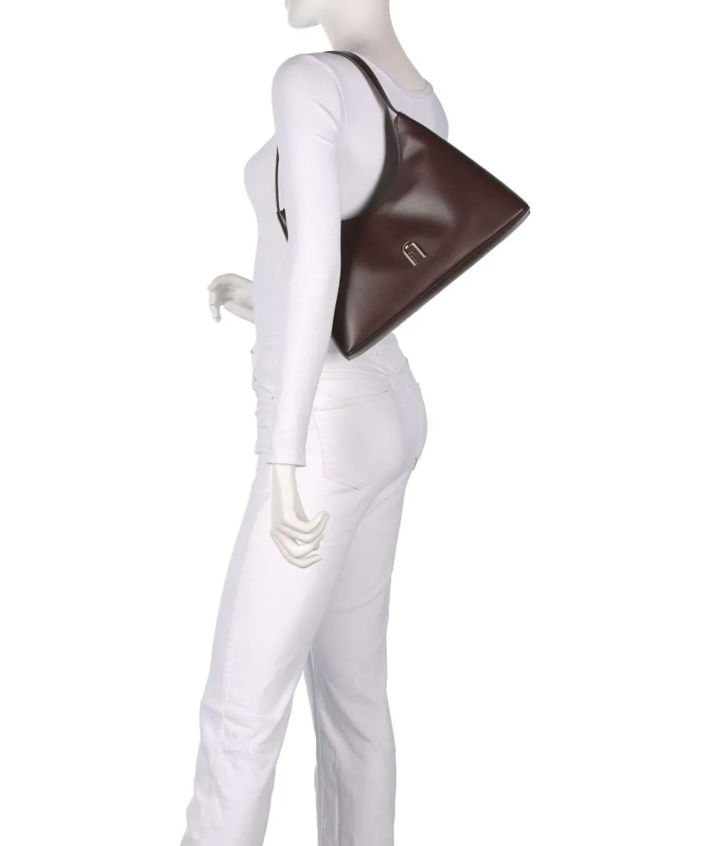 Diamante S Schultertasche Leder dunkelbraun