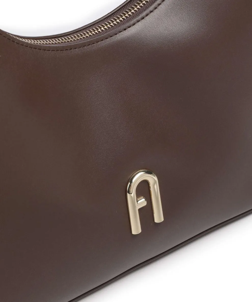 Diamante S Schultertasche Leder dunkelbraun