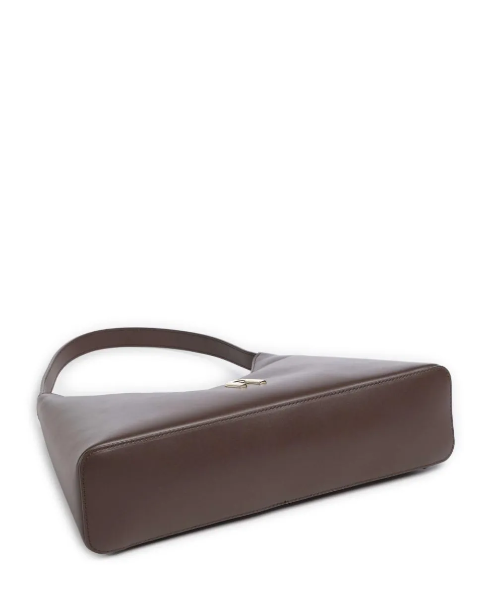 Diamante S Schultertasche Leder dunkelbraun