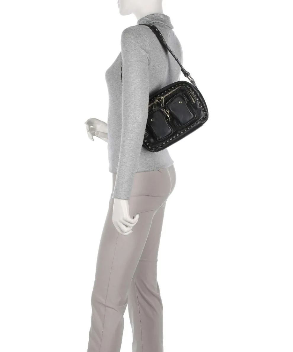 Disco Ellie Schultertasche fein genarbtes Kalbsleder schwarz