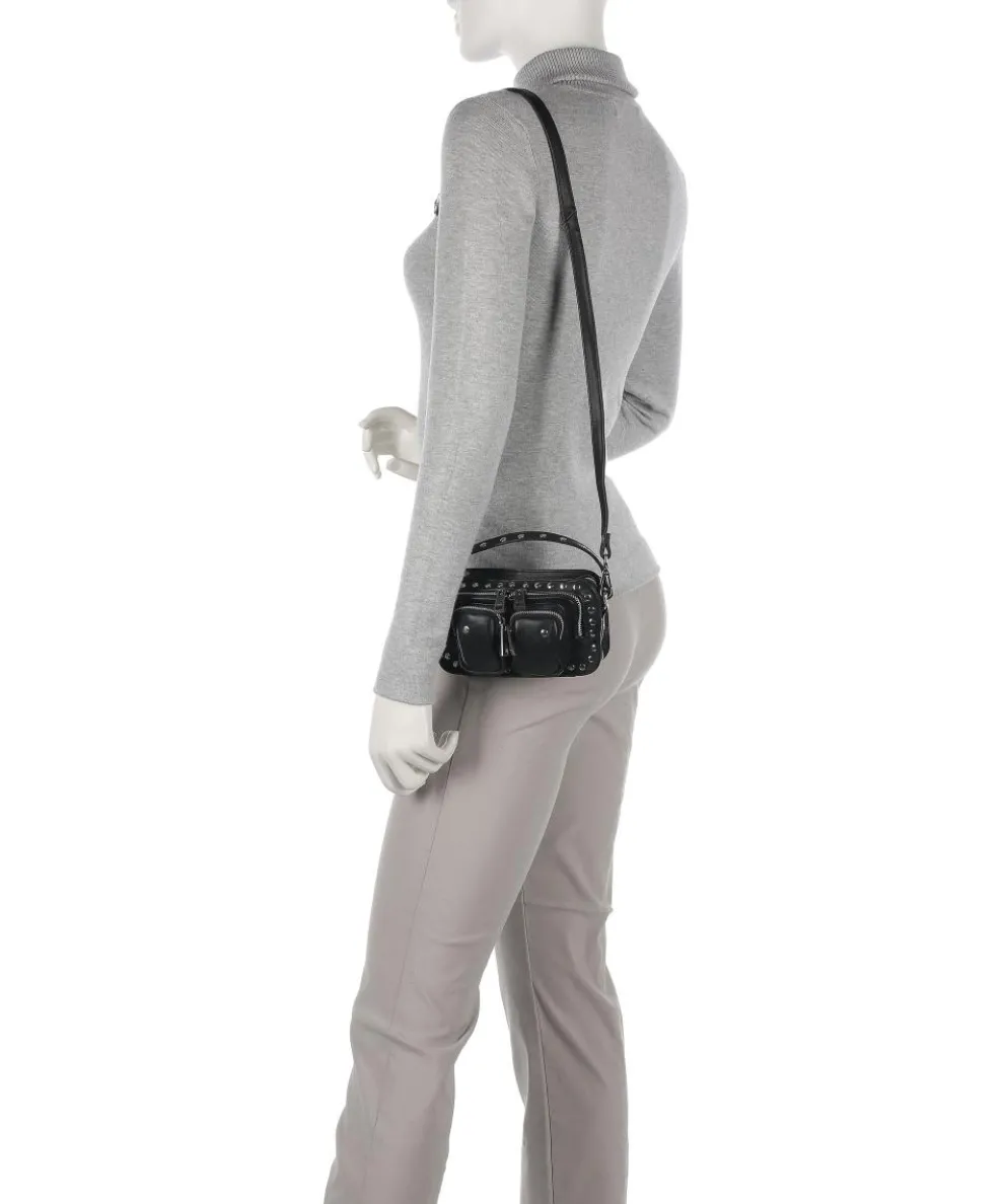 Disco Helena Umhängetasche glattes Leder schwarz