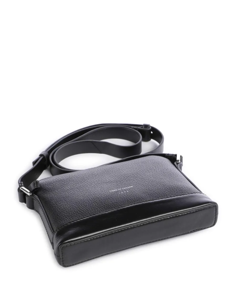 Diu Umhängetasche genarbtes Rindsleder schwarz