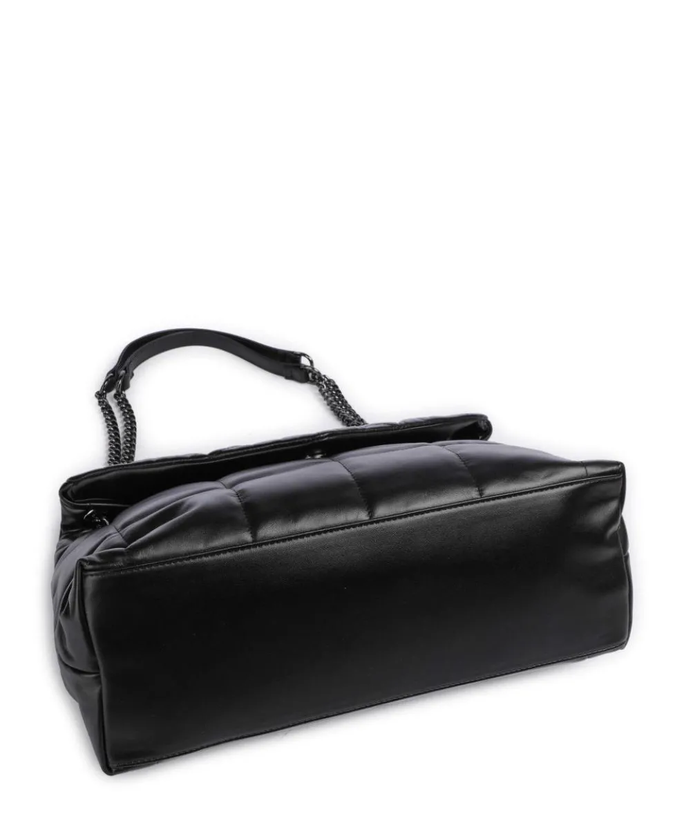 Diva Schultertasche fein genarbtes Leder schwarz