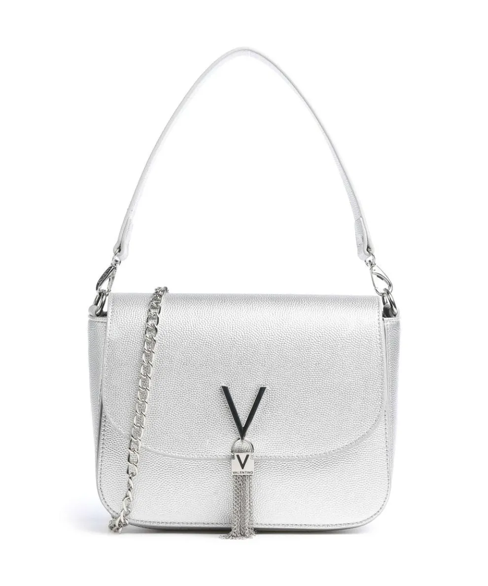 Divina Schultertasche Lederimitat silber