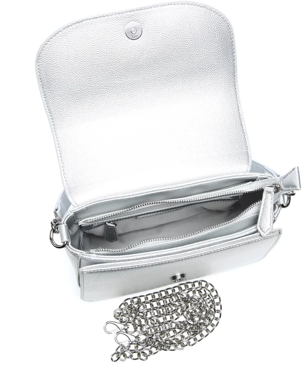 Divina Schultertasche Lederimitat silber