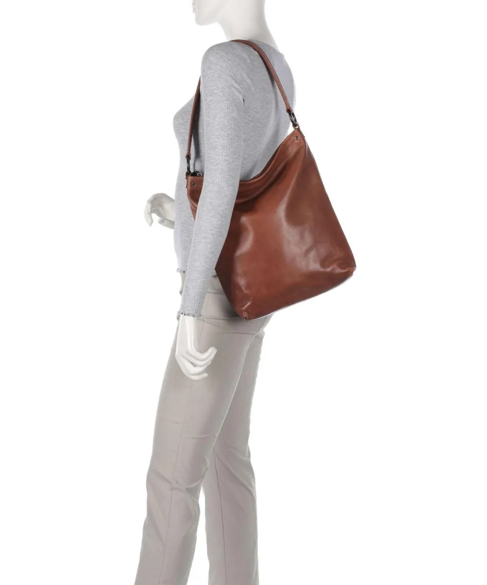 Caugio Beuteltasche fein genarbtes Rindsleder cognac