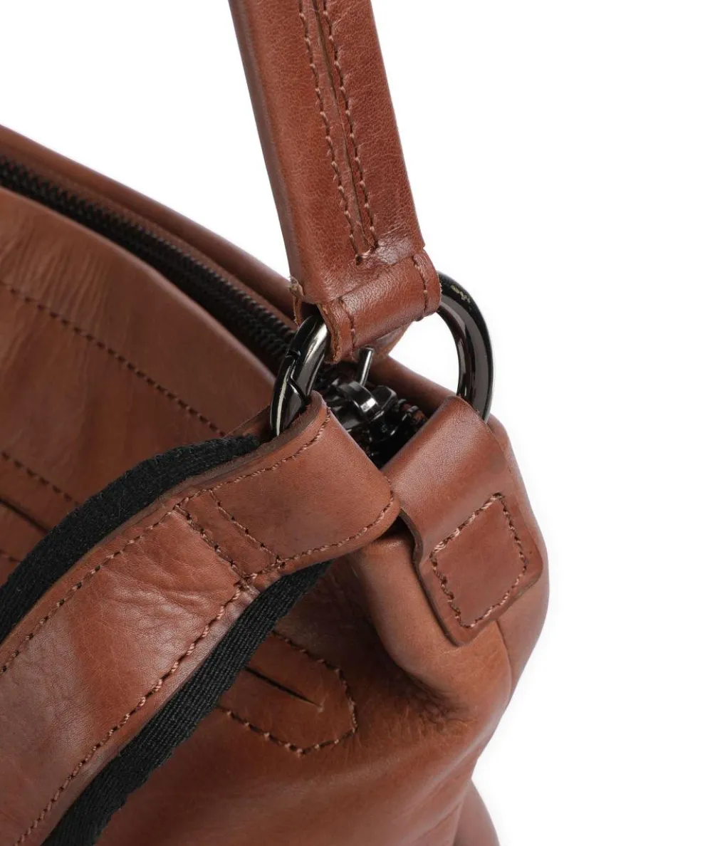 Caugio Beuteltasche fein genarbtes Rindsleder cognac