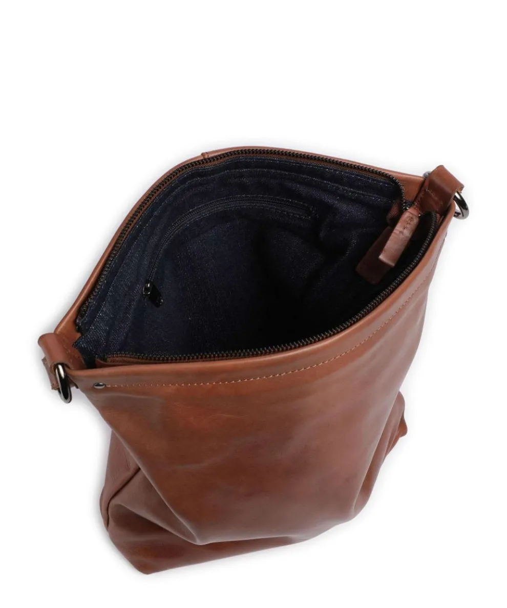 Caugio Beuteltasche fein genarbtes Rindsleder cognac